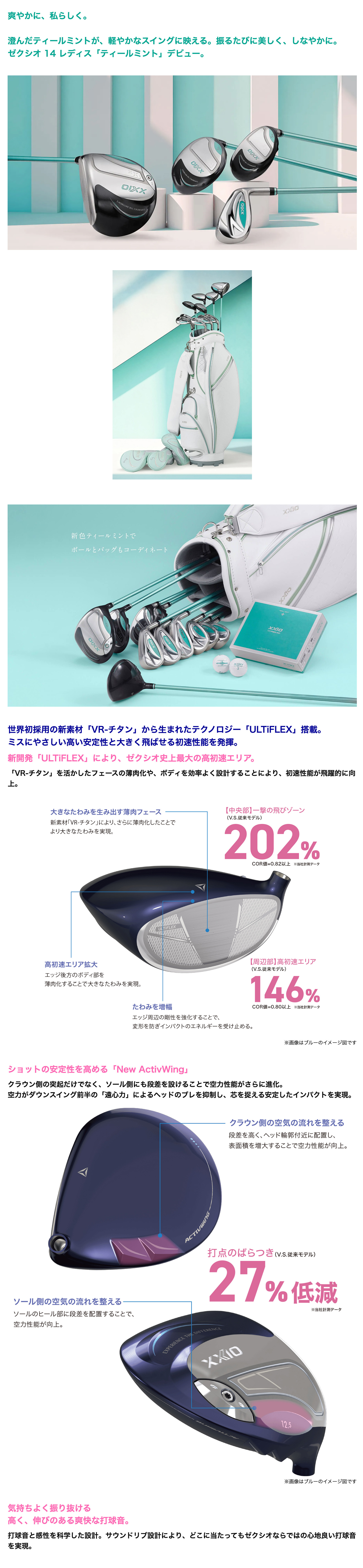 【7/25発売】ゼクシオ 14 レディス ティールミント ドライバー MP1400L カーボンシャフト【限定カラー】