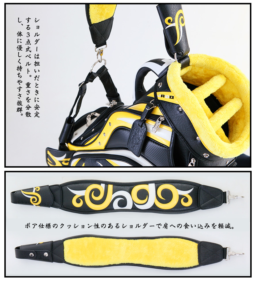 ゴルフキャディーバッグ Vast Tattoo series ブラック×イエロー×ホワイト 2017年10月発売アイテム