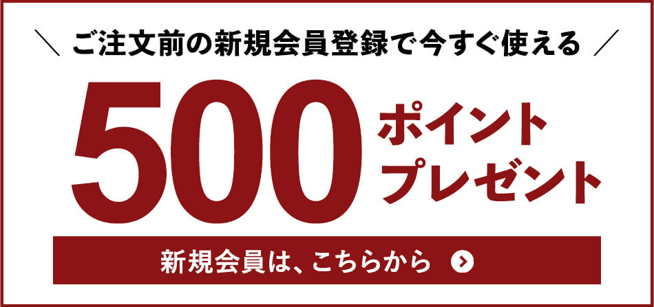 新規会員登録で500ポイント進呈