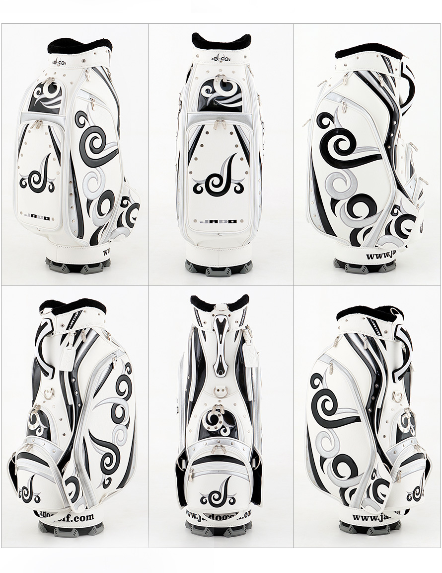 ゴルフキャディーバッグ JADO Vast Tattoo series Additional color ホワイト×ブラック×シルバー 2018年5月発売アイテム