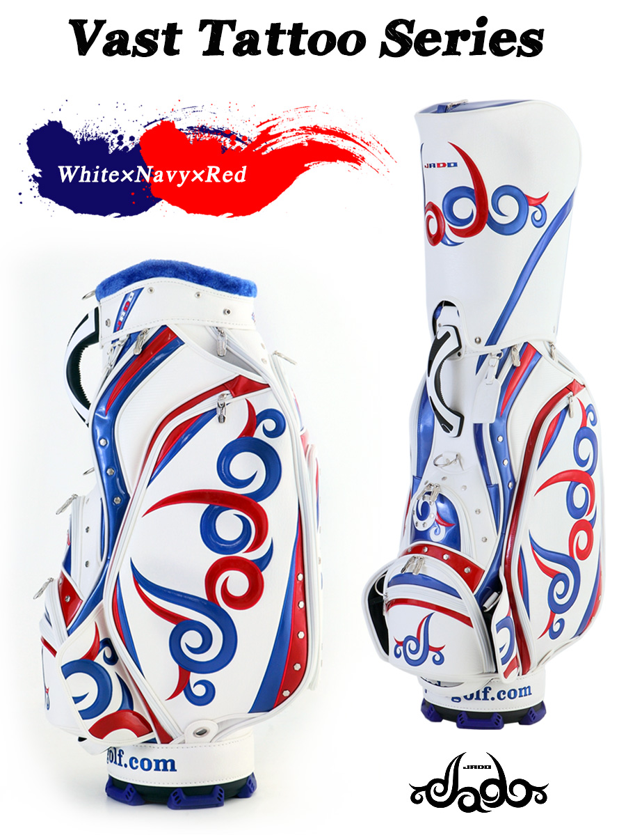 ゴルフキャディーバッグ Vast Tattoo series ホワイト×ネイビー×レッド 2017年10月発売アイテム