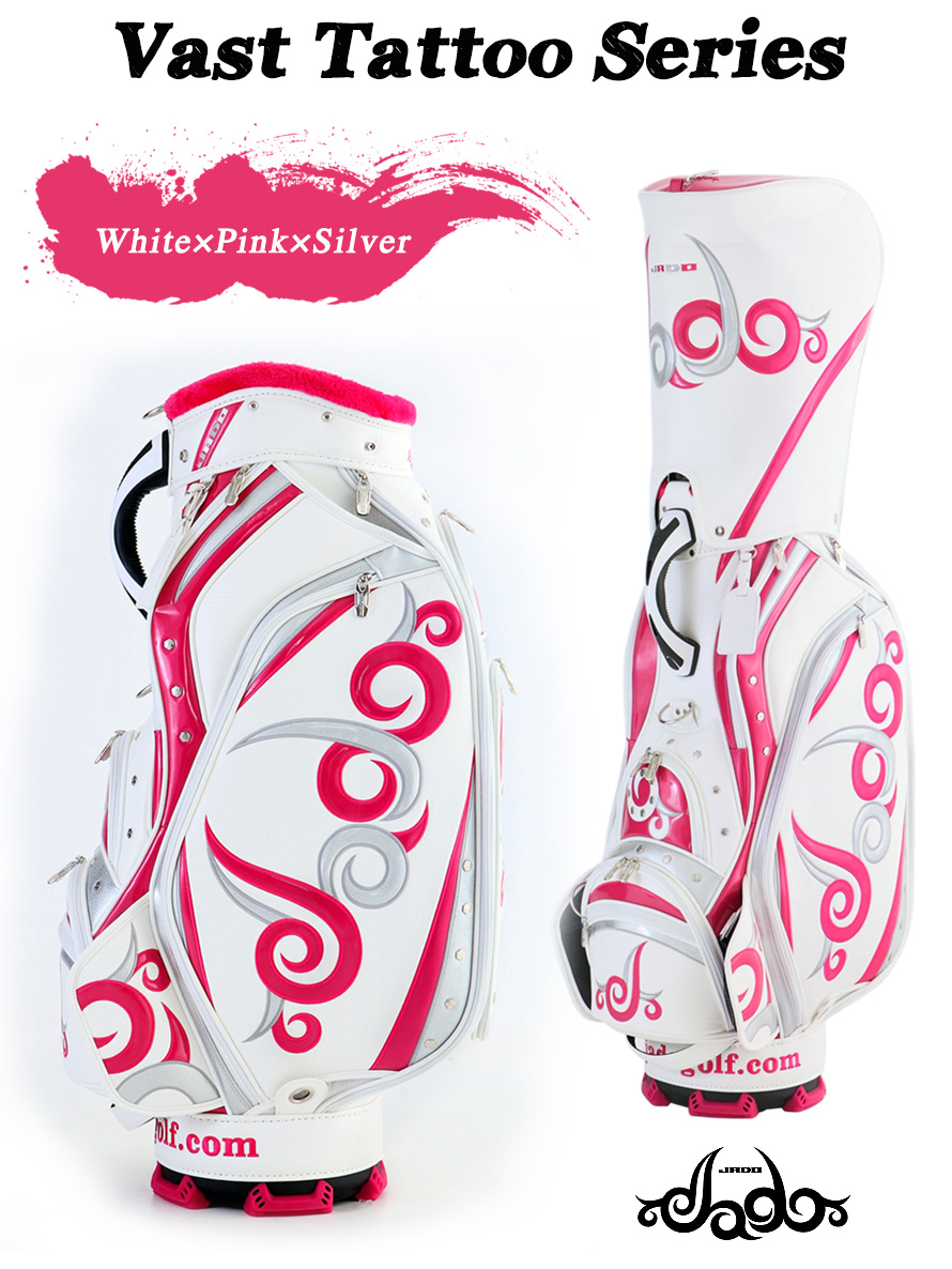ゴルフキャディーバッグ Vast Tattoo series ホワイト×ピンク×シルバー 2017年10月発売アイテム
