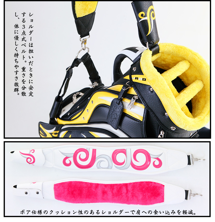 ゴルフキャディーバッグ Vast Tattoo series ホワイト×ピンク×シルバー 2017年10月発売アイテム